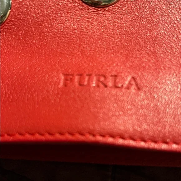 Furla Red Crossbody Bag with Silver Accents - Picture 10 of 13